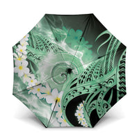 Piko Hawaiian Umbrella Green Galaxy Spiral Plumeria Tribal Patterns