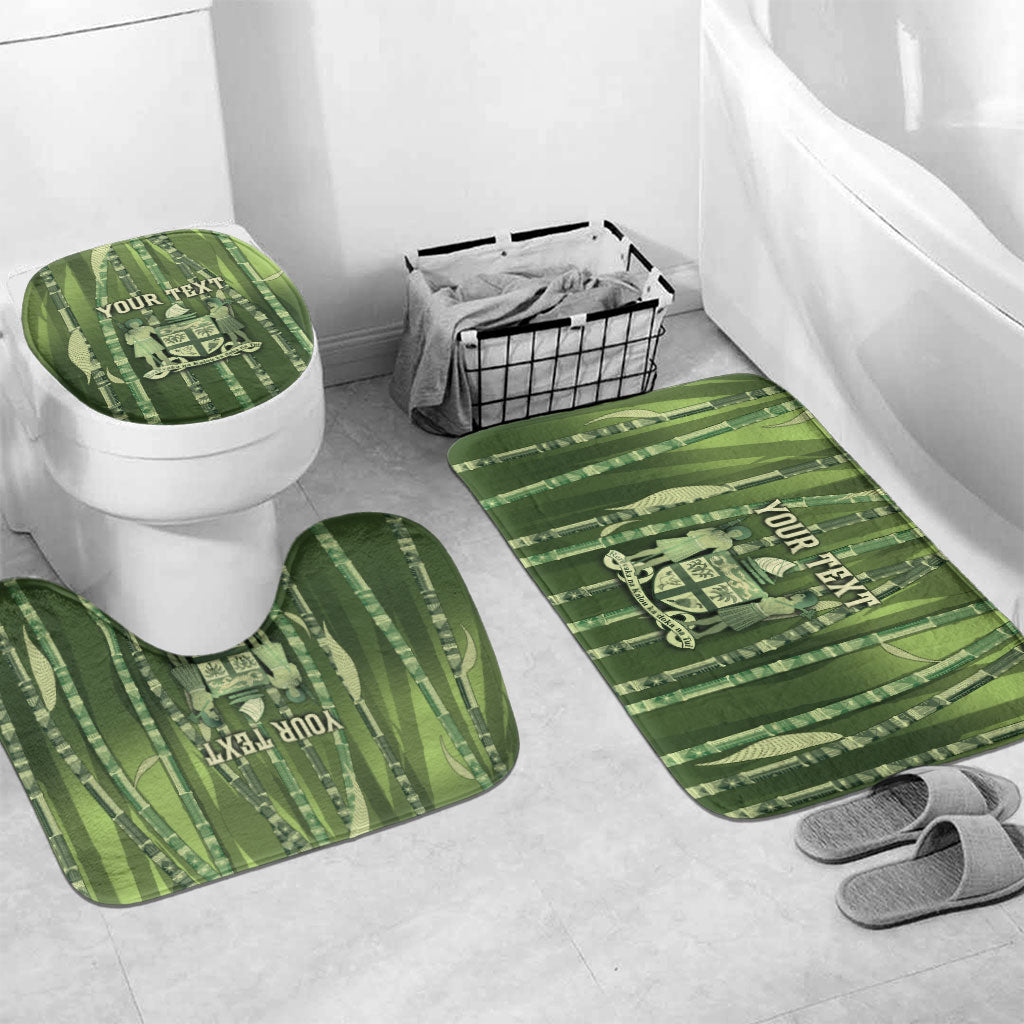 Personalised Fiji Language Week Sugarcane Masi Bathroom Set Green Tapa Tribal Pattern