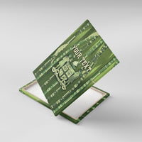 Personalised Fiji Language Week Sugarcane Masi Canvas Wall Art Green Tapa Tribal Pattern