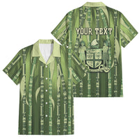 Personalised Fiji Language Week Sugarcane Masi Family Matching Summer Maxi Dress and Hawaiian Shirt Green Tapa Tribal Pattern