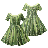 Personalised Fiji Language Week Sugarcane Masi Family Matching Tank Maxi Dress and Hawaiian Shirt Green Tapa Tribal Pattern