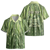 Personalised Fiji Language Week Sugarcane Masi Kid Hawaiian Shirt Green Tapa Tribal Pattern