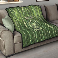 Personalised Fiji Language Week Sugarcane Masi Quilt Green Tapa Tribal Pattern