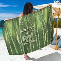 Personalised Fiji Language Week Sugarcane Masi Sarong Green Tapa Tribal Pattern