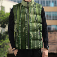 Personalised Fiji Language Week Sugarcane Masi Sleeveless Puffer Jacket Green Tapa Tribal Pattern