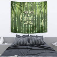 Personalised Fiji Language Week Sugarcane Masi Tapestry Green Tapa Tribal Pattern