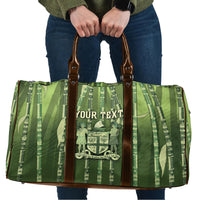 Personalised Fiji Language Week Sugarcane Masi Travel Bag Green Tapa Tribal Pattern
