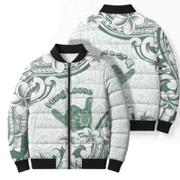 Aloha Hawaii Shaka Bomber Puffer Jacket Hang Loose Mint Version - Polynesian Pride