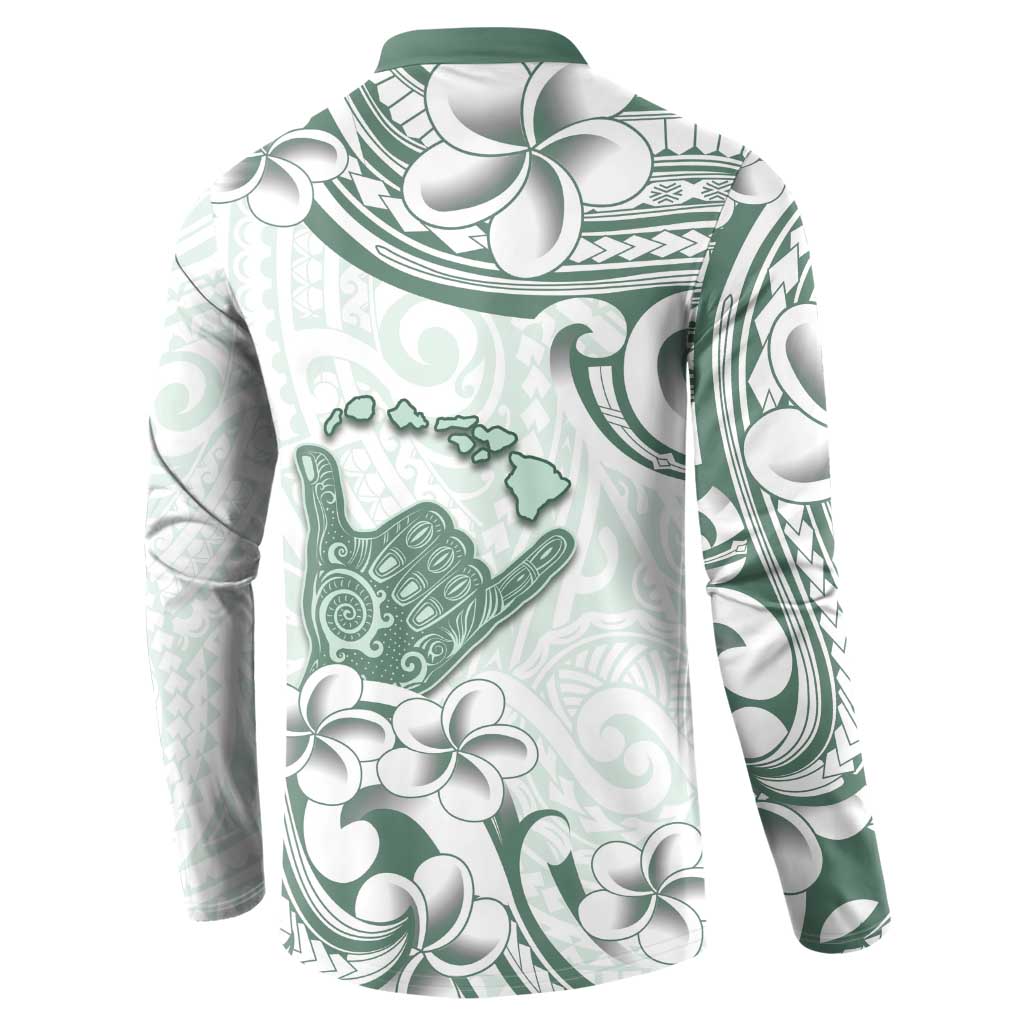 Aloha Hawaii Shaka Button Sweatshirt Hang Loose Mint Version - Polynesian Pride