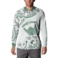 Aloha Hawaii Shaka Button Sweatshirt Hang Loose Mint Version - Polynesian Pride