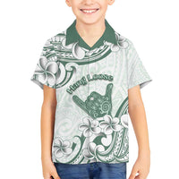 Aloha Hawaii Shaka Family Matching Long Sleeve Bodycon Dress and Hawaiian Shirt Hang Loose Mint Version DT05 Son's Shirt Mint - Polynesian Pride