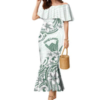 Aloha Hawaii Shaka Family Matching Mermaid Dress and Hawaiian Shirt Hang Loose Mint Version DT05 Mom's Dress Mint - Polynesian Pride