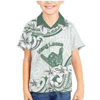 Aloha Hawaii Shaka Family Matching Mermaid Dress and Hawaiian Shirt Hang Loose Mint Version DT05 Son's Shirt Mint - Polynesian Pride