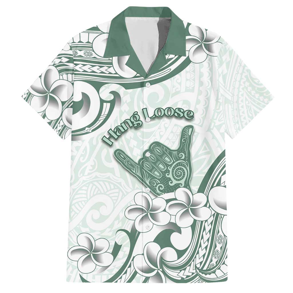 Aloha Hawaii Shaka Family Matching Short Sleeve Bodycon Dress and Hawaiian Shirt Hang Loose Mint Version DT05 Dad's Shirt - Short Sleeve Mint - Polynesian Pride
