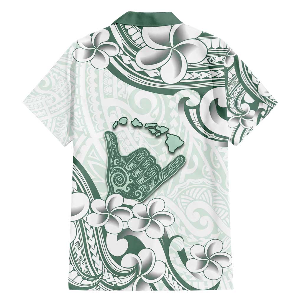 Aloha Hawaii Shaka Family Matching Short Sleeve Bodycon Dress and Hawaiian Shirt Hang Loose Mint Version DT05 - Polynesian Pride