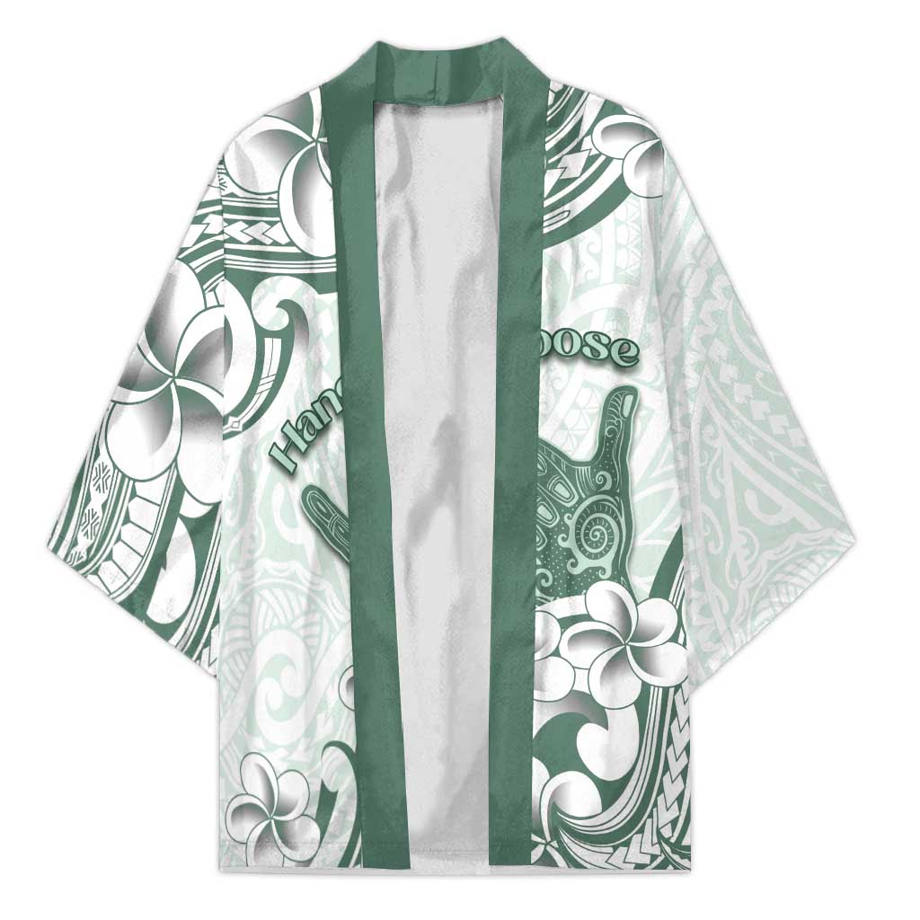 Aloha Hawaii Shaka Kimono Hang Loose Mint Version - Polynesian Pride