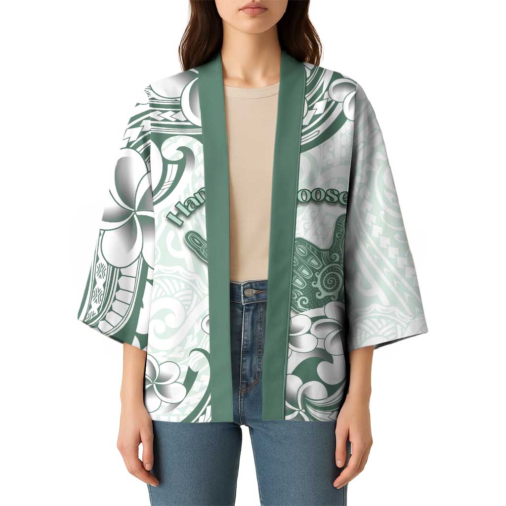 Aloha Hawaii Shaka Kimono Hang Loose Mint Version - Polynesian Pride
