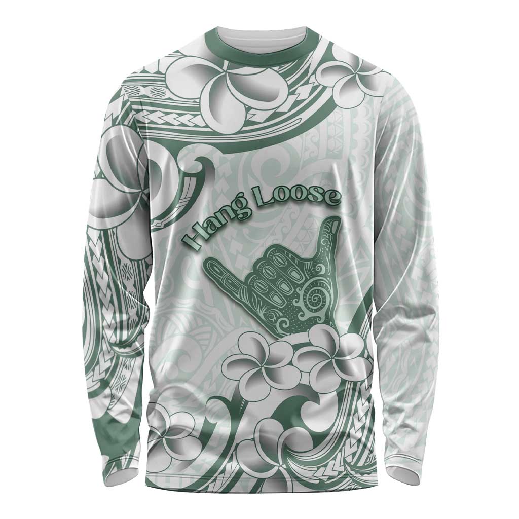 Aloha Hawaii Shaka Long Sleeve Shirt Hang Loose Mint Version - Polynesian Pride