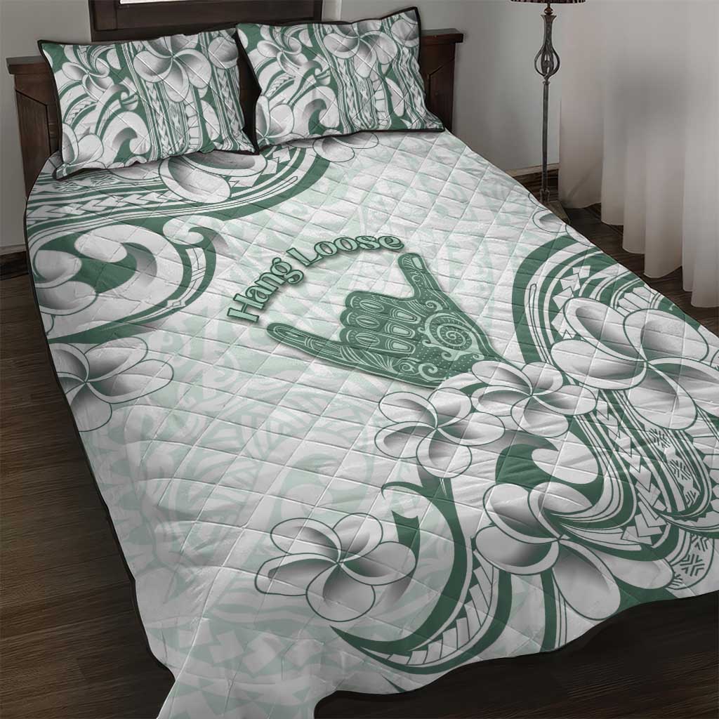 Aloha Hawaii Shaka Quilt Bed Set Hang Loose Mint Version - Polynesian Pride