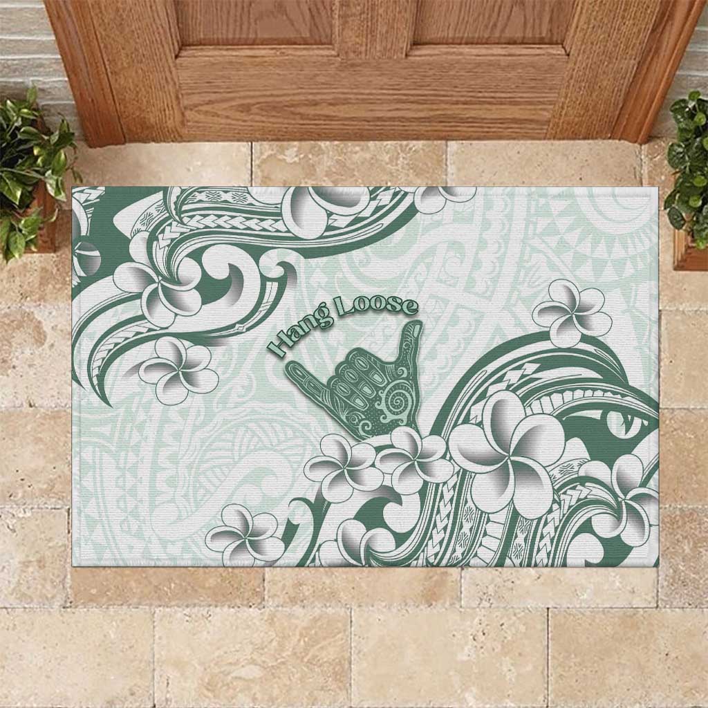 Aloha Hawaii Shaka Rubber Doormat Hang Loose Mint Version - Polynesian Pride