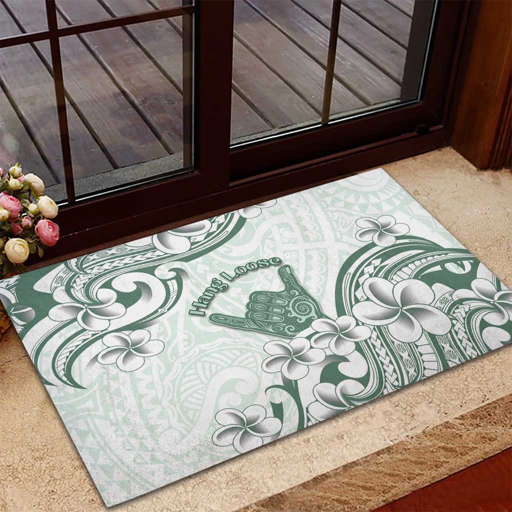 Aloha Hawaii Shaka Rubber Doormat Hang Loose Mint Version - Polynesian Pride