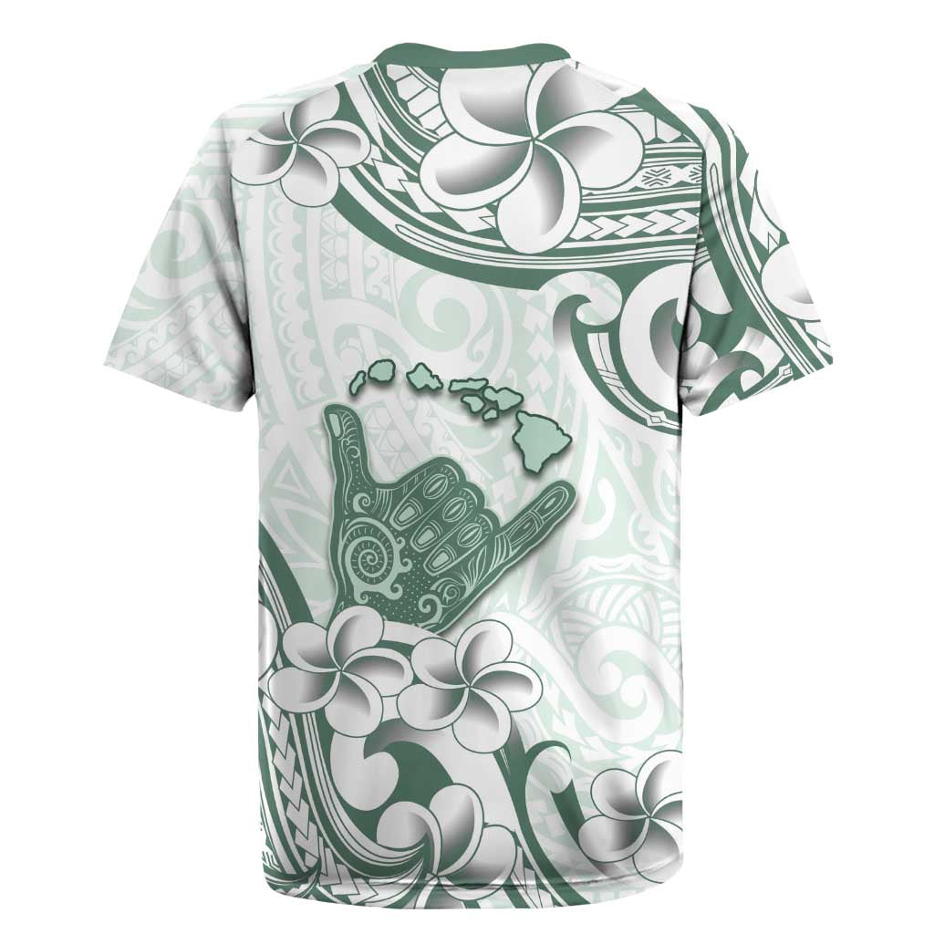 Aloha Hawaii Shaka Rugby Jersey Hang Loose Mint Version - Polynesian Pride