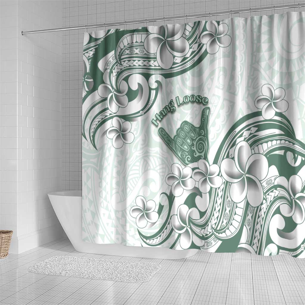 Aloha Hawaii Shaka Shower Curtain Hang Loose Mint Version - Polynesian Pride