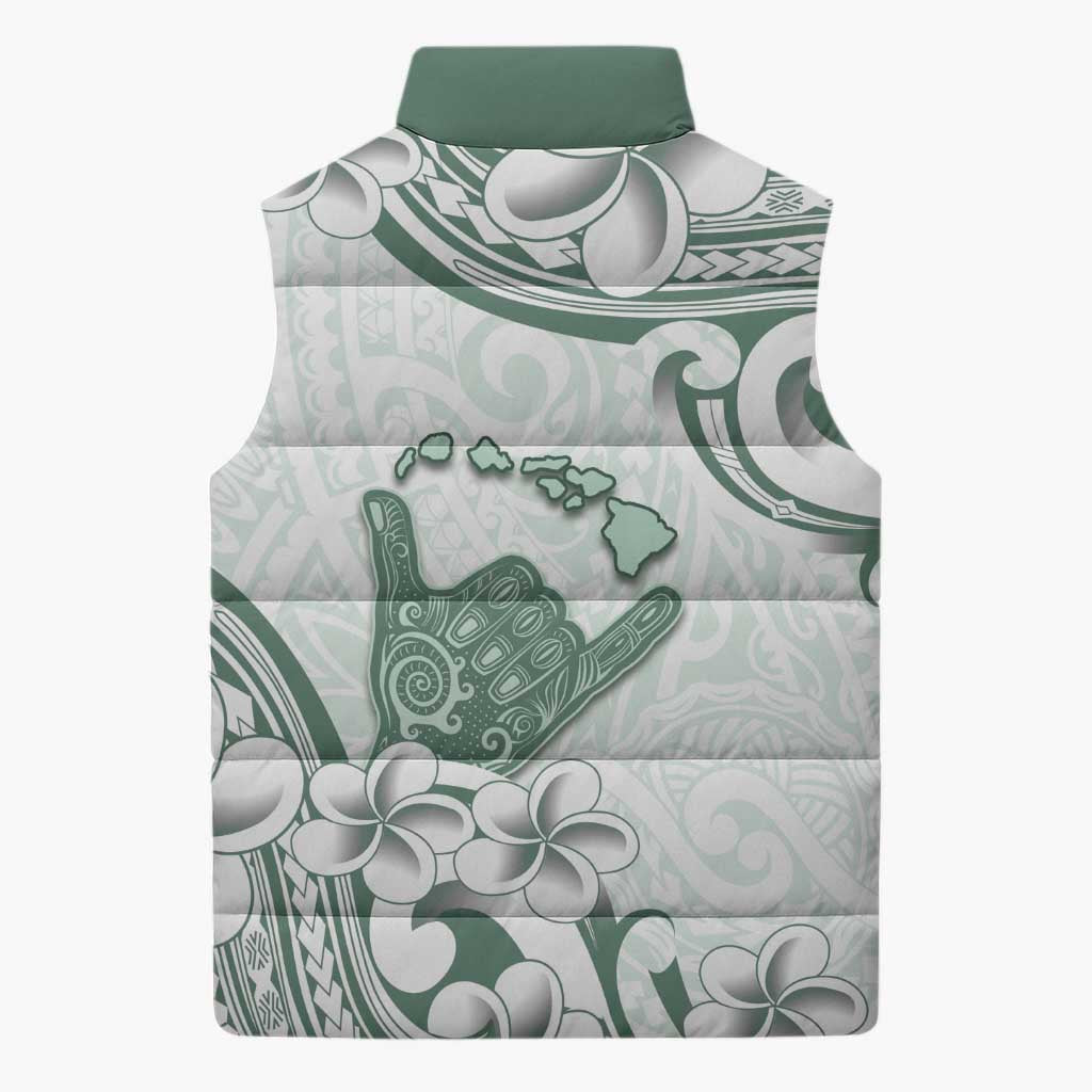 Aloha Hawaii Shaka Sleeveless Puffer Jacket Hang Loose Mint Version - Polynesian Pride