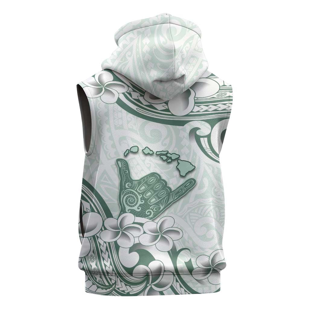 Aloha Hawaii Shaka Sleeveless Zip Hoodie Hang Loose Mint Version - Polynesian Pride