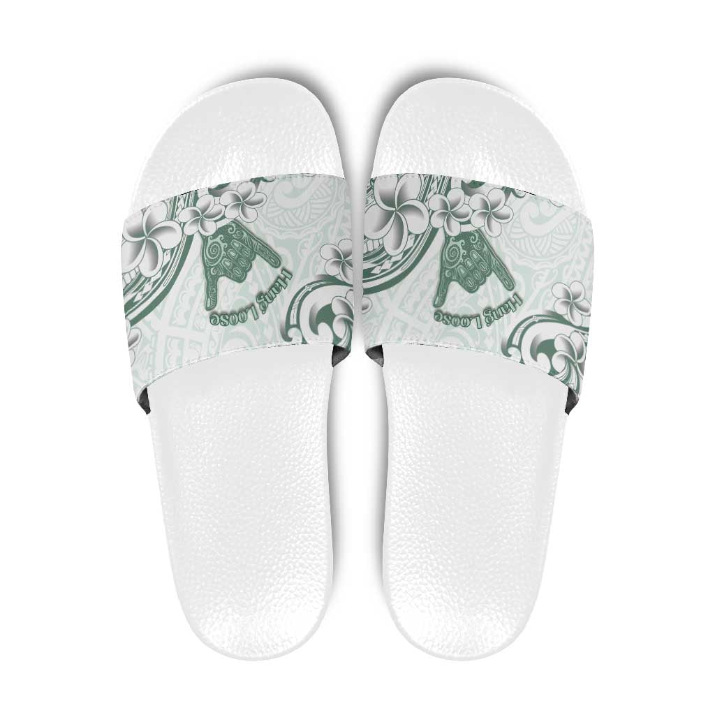Aloha Hawaii Shaka Slide Sandals Hang Loose Mint Version - Polynesian Pride