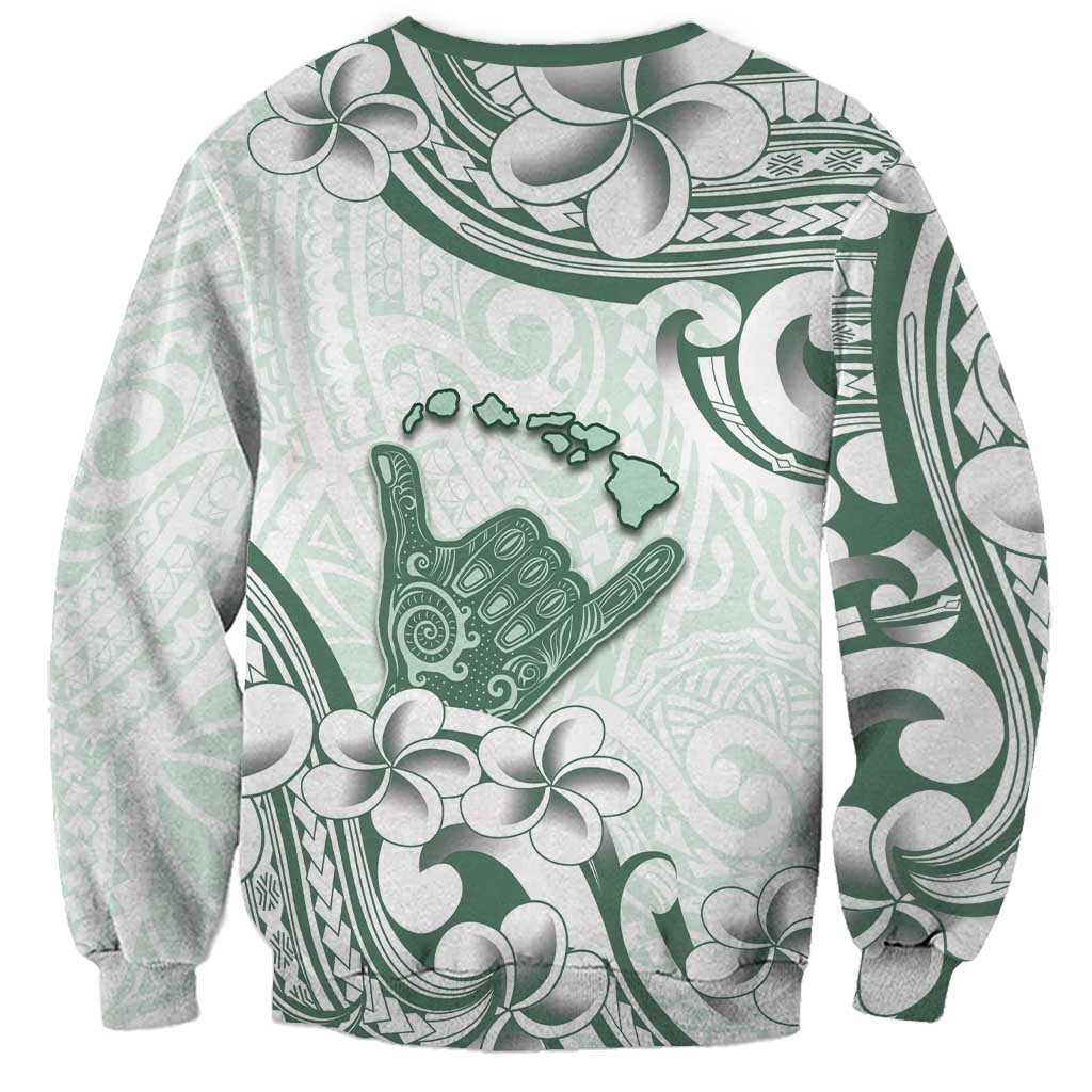 Aloha Hawaii Shaka Sweatshirt Hang Loose Mint Version - Polynesian Pride