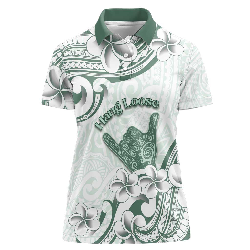 Aloha Hawaii Shaka Women Polo Shirt Hang Loose Mint Version - Polynesian Pride