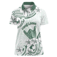 Aloha Hawaii Shaka Women Polo Shirt Hang Loose Mint Version - Polynesian Pride