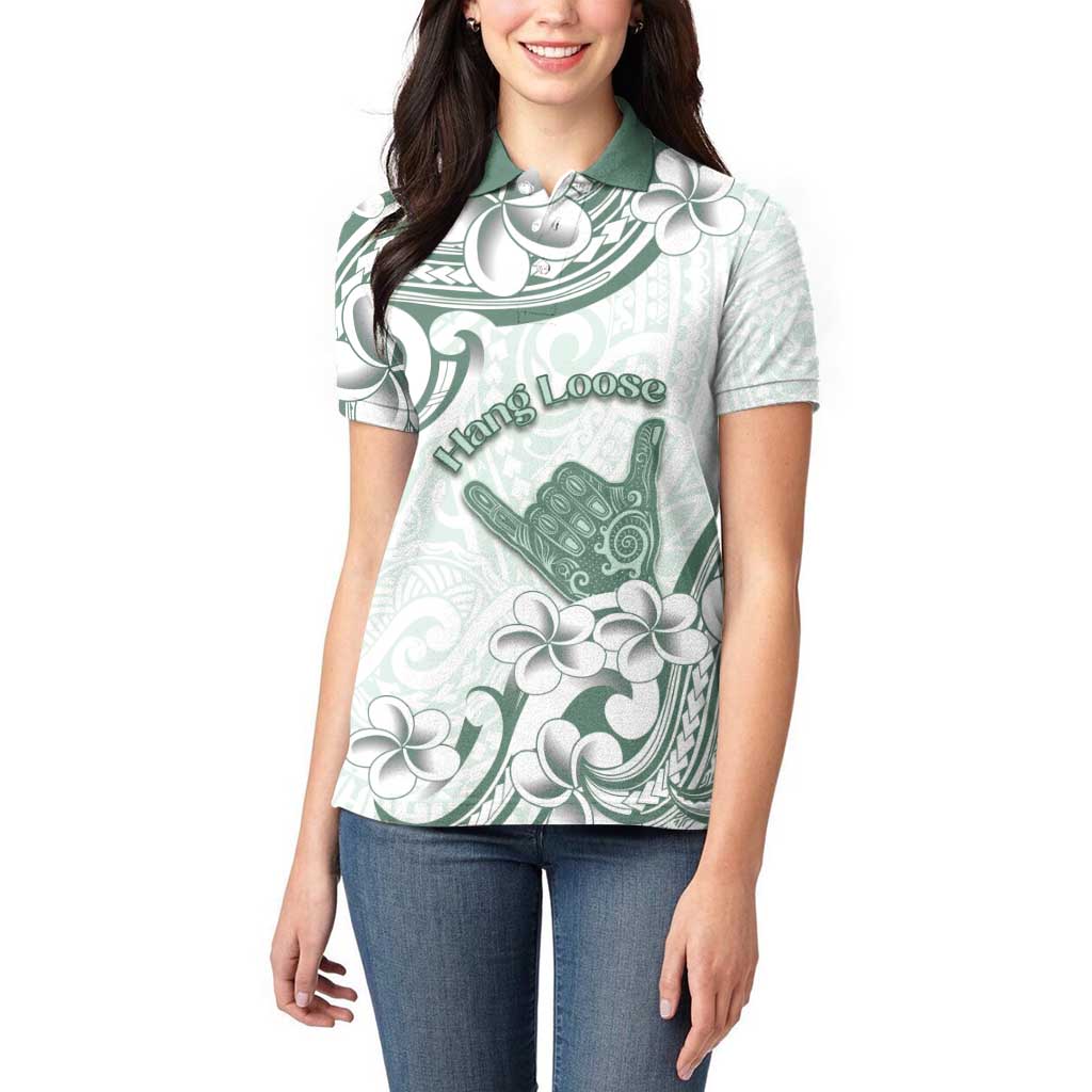 Aloha Hawaii Shaka Women Polo Shirt Hang Loose Mint Version - Polynesian Pride