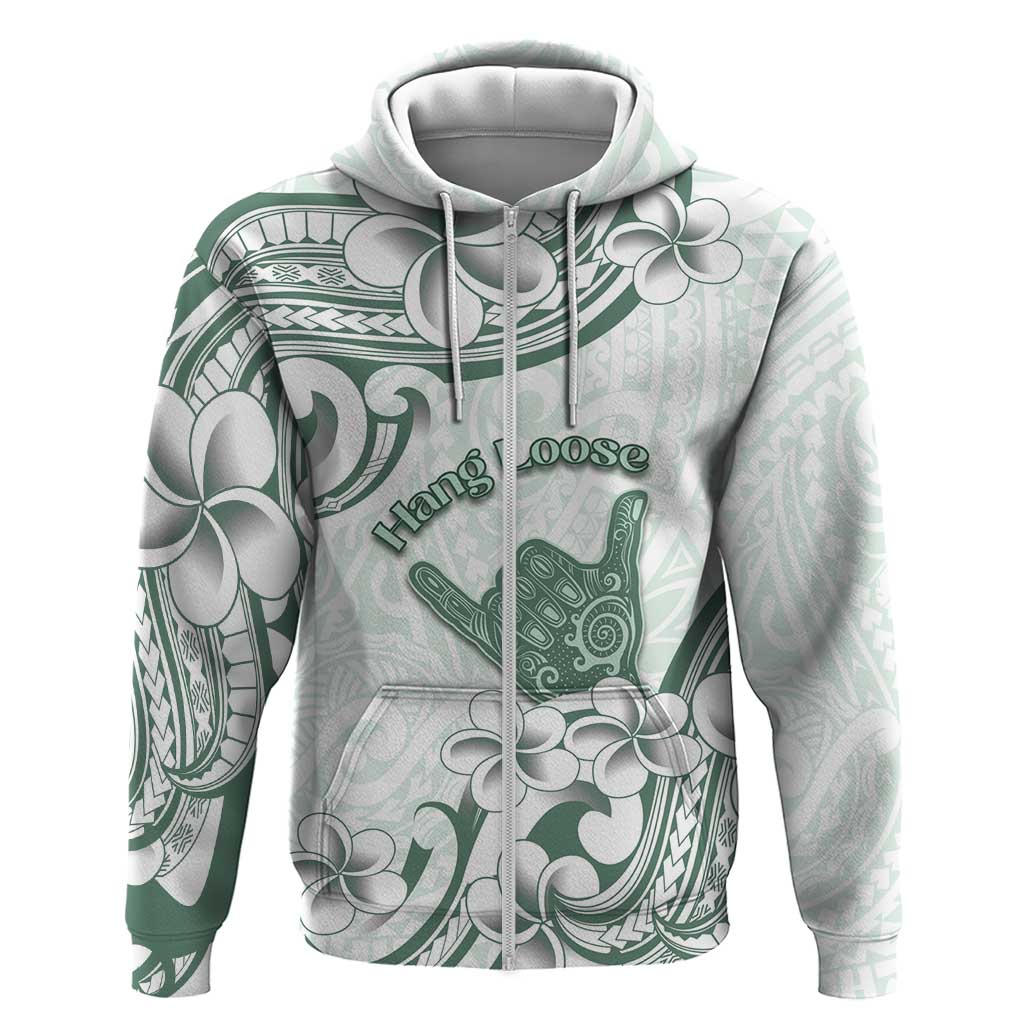 Aloha Hawaii Shaka Zip Hoodie Hang Loose Mint Version - Polynesian Pride