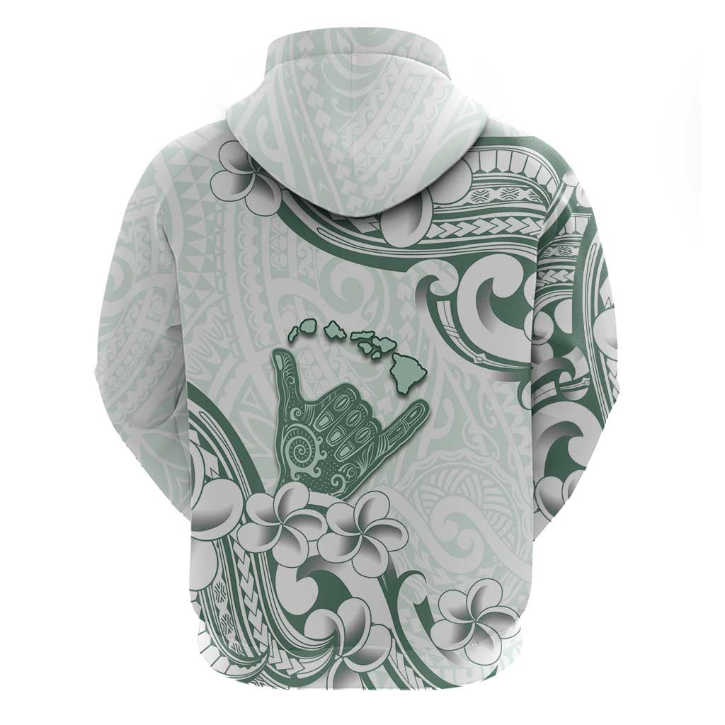 Aloha Hawaii Shaka Zip Hoodie Hang Loose Mint Version - Polynesian Pride