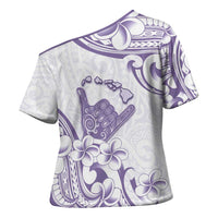 Aloha Hawaii Shaka Cross Shoulder Shirt Hang Loose Purple Version - Polynesian Pride