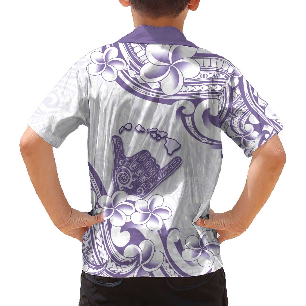 Aloha Hawaii Shaka Family Matching Long Sleeve Bodycon Dress and Hawaiian Shirt Hang Loose Purple Version DT05 - Polynesian Pride