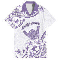 Aloha Hawaii Shaka Family Matching Long Sleeve Bodycon Dress and Hawaiian Shirt Hang Loose Purple Version DT05 Dad's Shirt - Short Sleeve Purple - Polynesian Pride