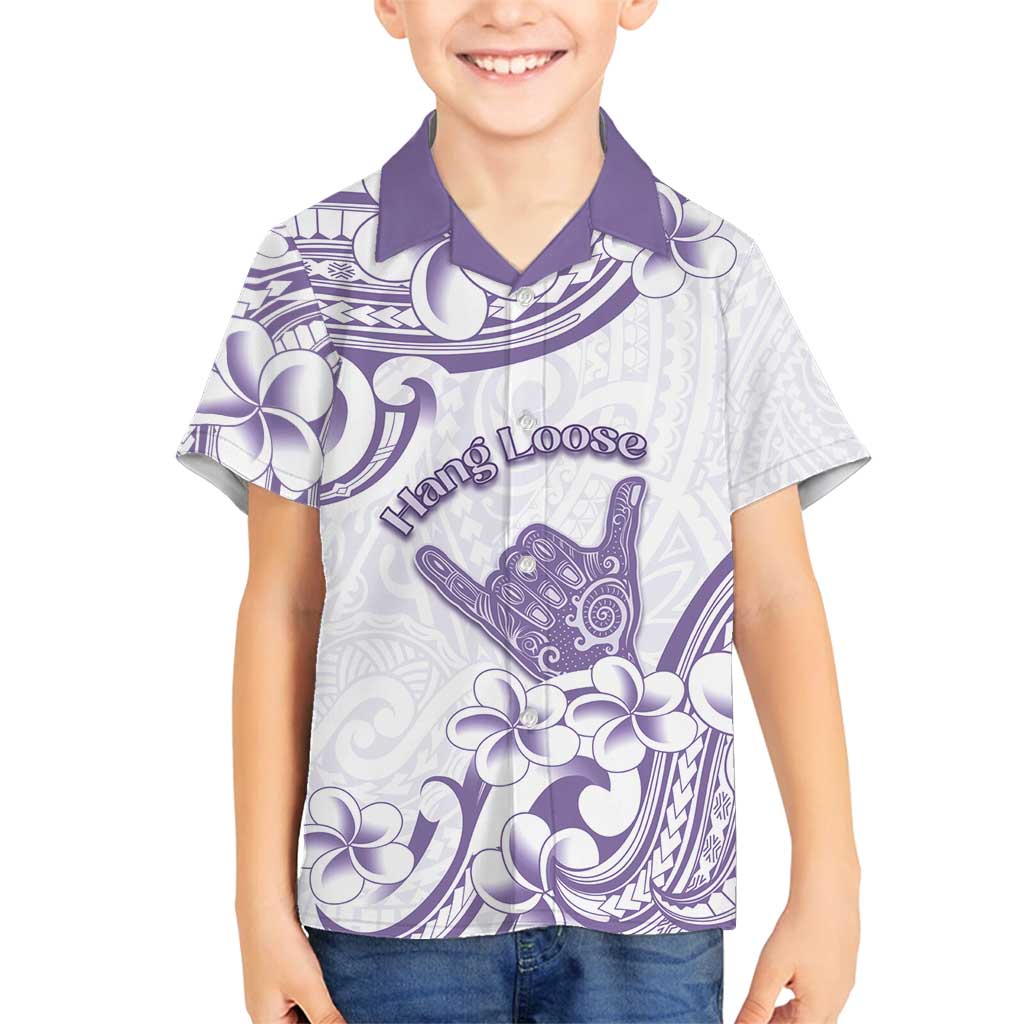 Aloha Hawaii Shaka Family Matching Long Sleeve Bodycon Dress and Hawaiian Shirt Hang Loose Purple Version DT05 Son's Shirt Purple - Polynesian Pride