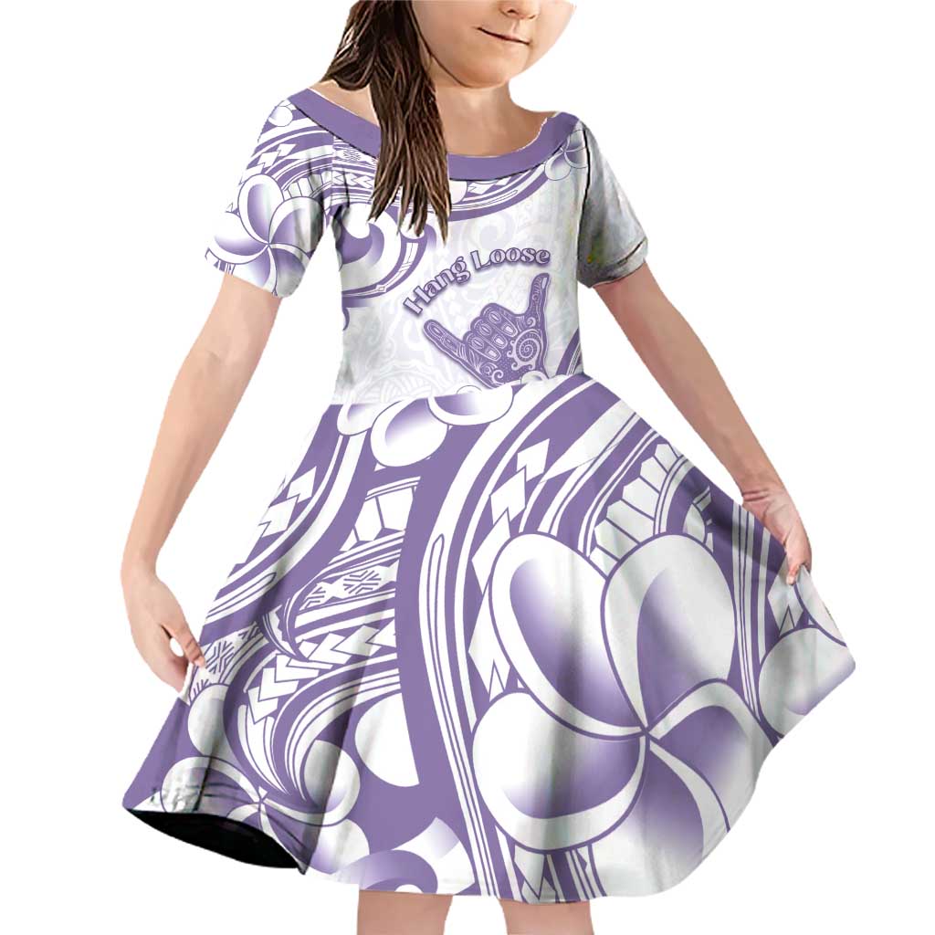 Aloha Hawaii Shaka Family Matching Off Shoulder Short Dress and Hawaiian Shirt Hang Loose Purple Version - Polynesian Pride