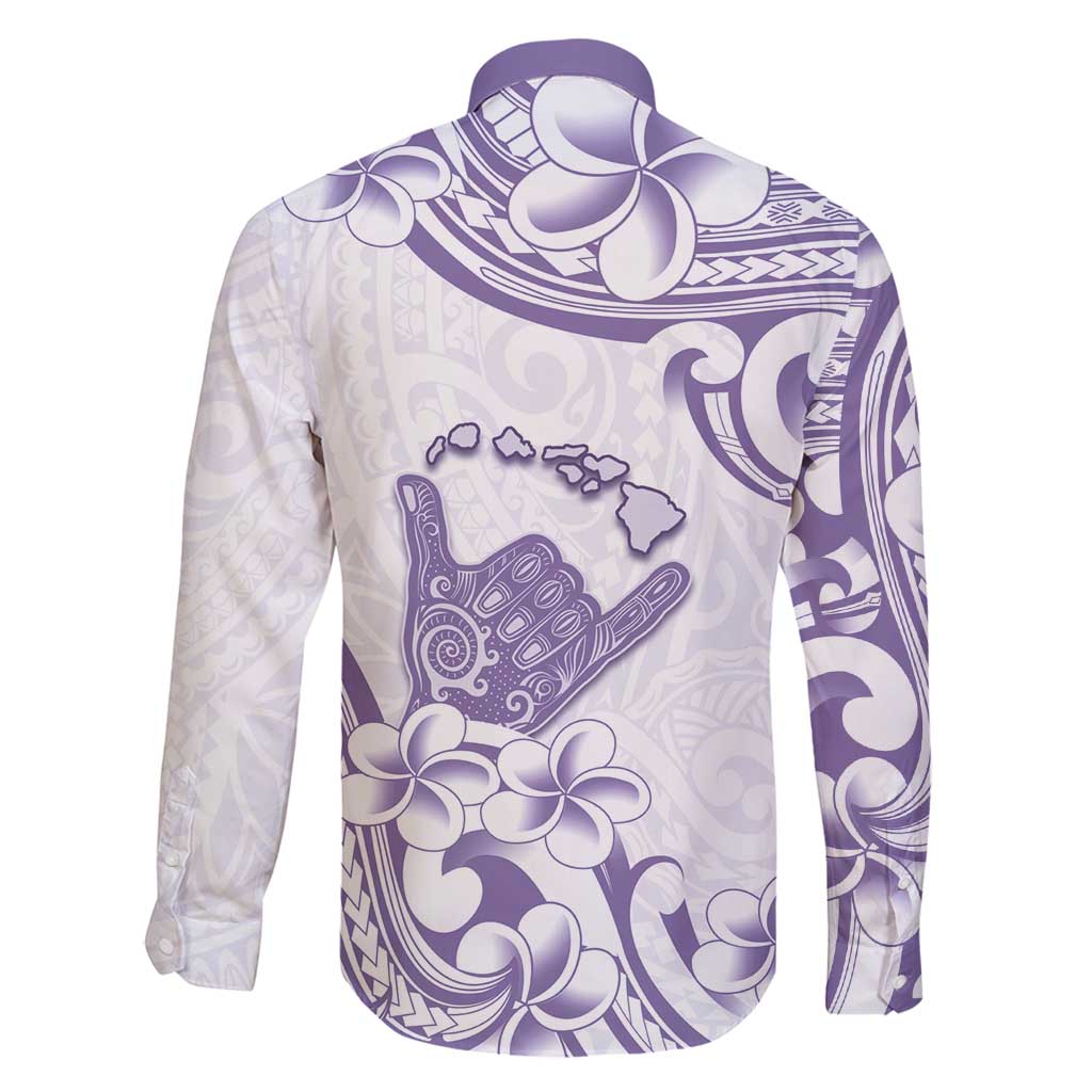 Aloha Hawaii Shaka Family Matching Puletasi and Hawaiian Shirt Hang Loose Purple Version - Polynesian Pride