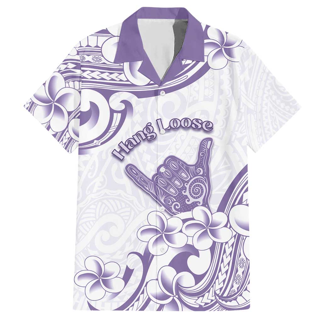 Aloha Hawaii Shaka Family Matching Short Sleeve Bodycon Dress and Hawaiian Shirt Hang Loose Purple Version DT05 Dad's Shirt - Short Sleeve Purple - Polynesian Pride