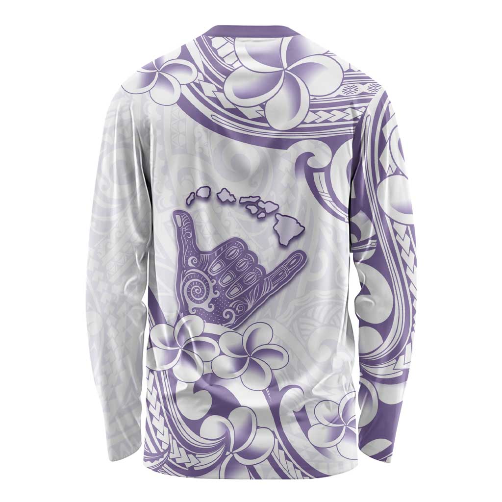 Aloha Hawaii Shaka Long Sleeve Shirt Hang Loose Purple Version - Polynesian Pride
