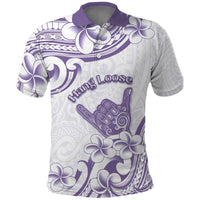 Aloha Hawaii Shaka Polo Shirt Hang Loose Purple Version - Polynesian Pride