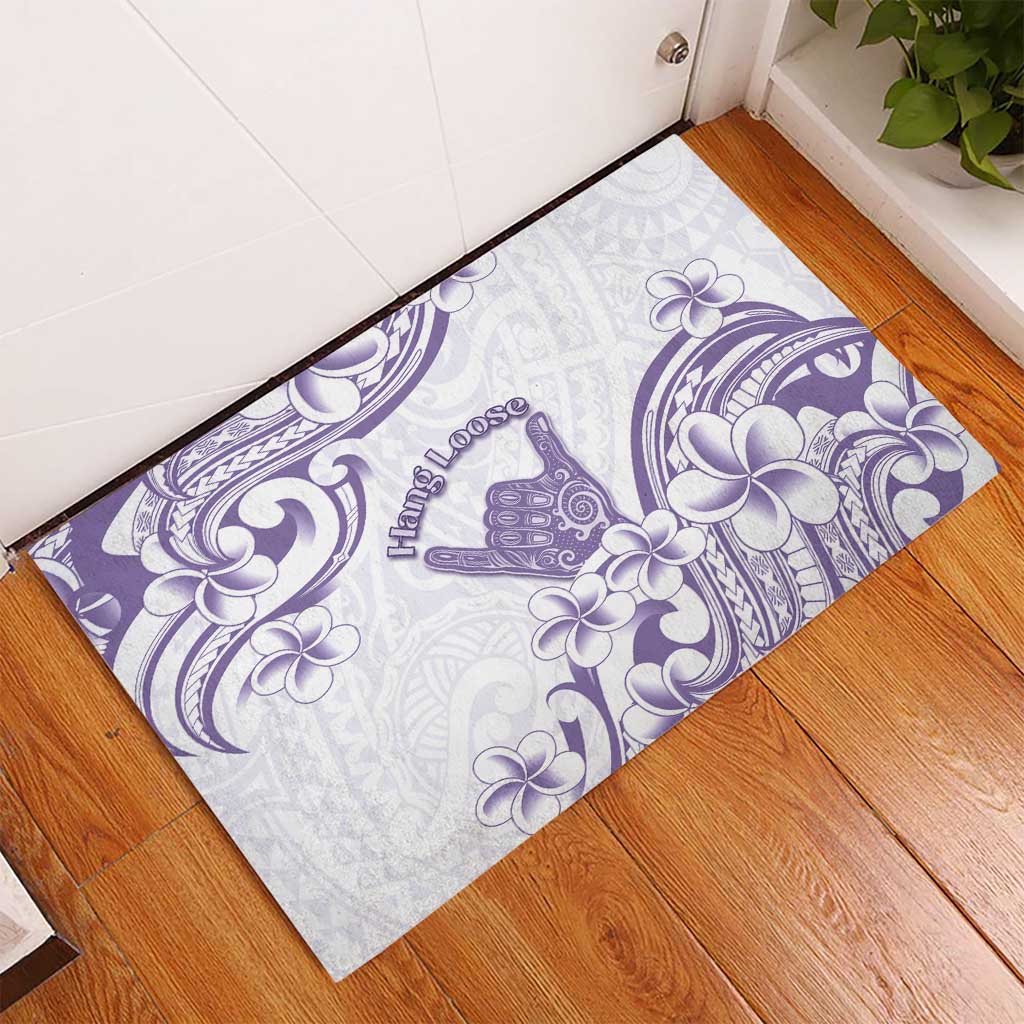 Aloha Hawaii Shaka Rubber Doormat Hang Loose Purple Version - Polynesian Pride