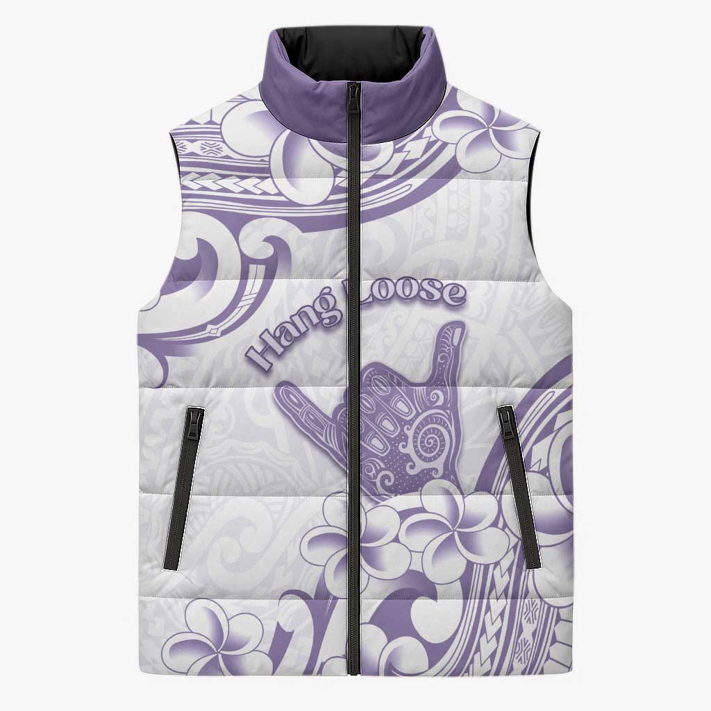Aloha Hawaii Shaka Sleeveless Puffer Jacket Hang Loose Purple Version - Polynesian Pride