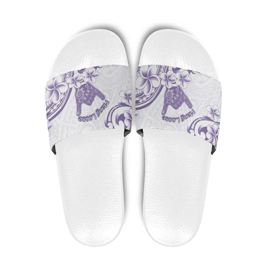 Aloha Hawaii Shaka Slide Sandals Hang Loose Purple Version - Polynesian Pride