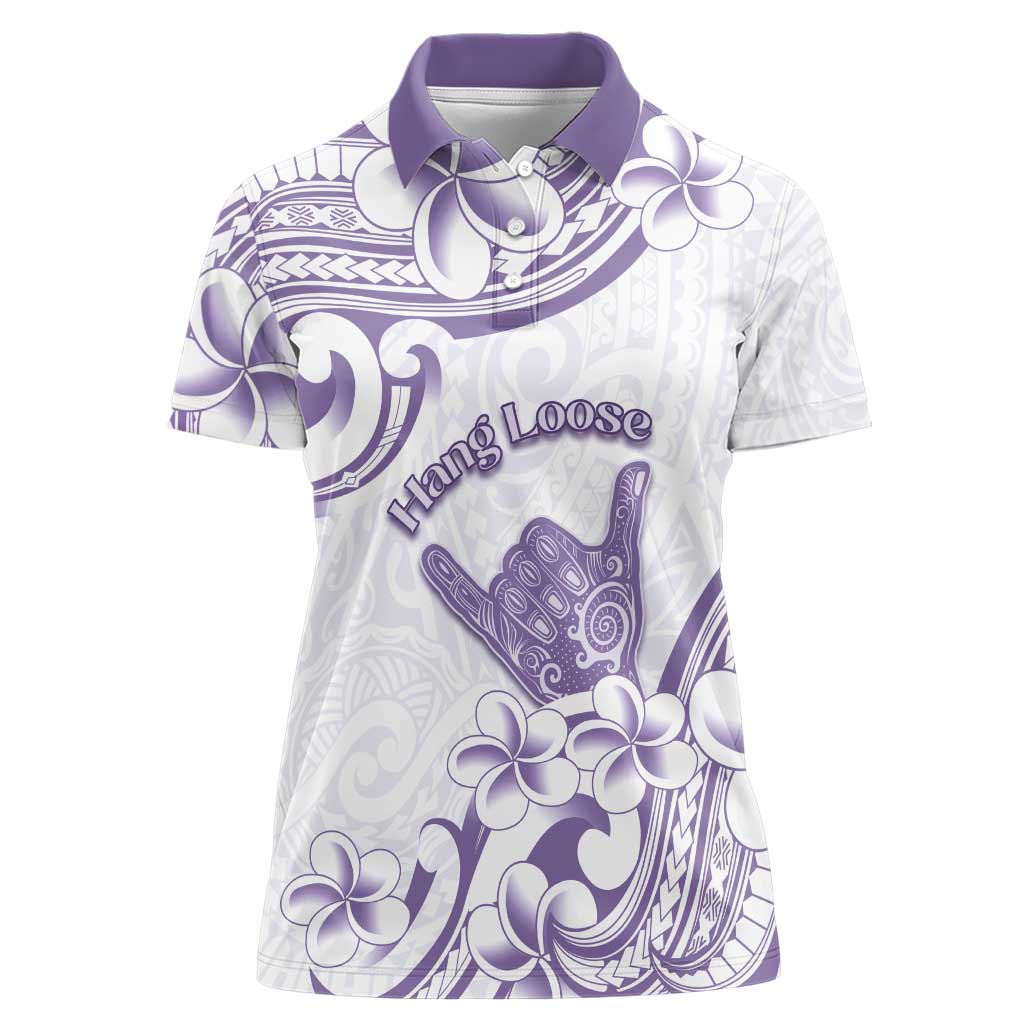 Aloha Hawaii Shaka Women Polo Shirt Hang Loose Purple Version - Polynesian Pride