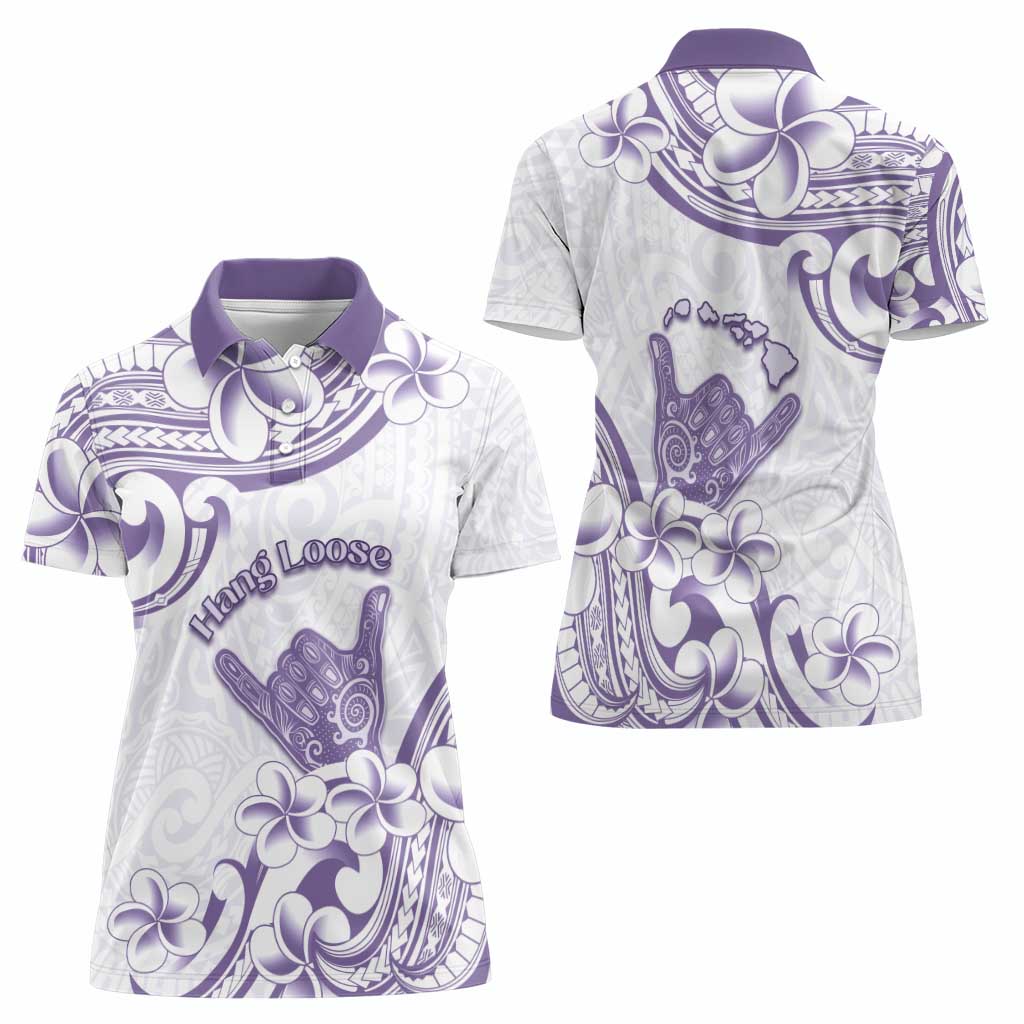 Aloha Hawaii Shaka Women Polo Shirt Hang Loose Purple Version - Polynesian Pride
